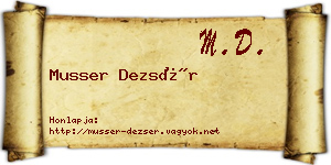 Musser Dezsér névjegykártya